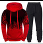 New Trendy Printed Hoodie Set for Men, Featuring a Large Size Hooded Sweatshirt Perfect for Autumn And Winter Casual Sports, Plus Size
