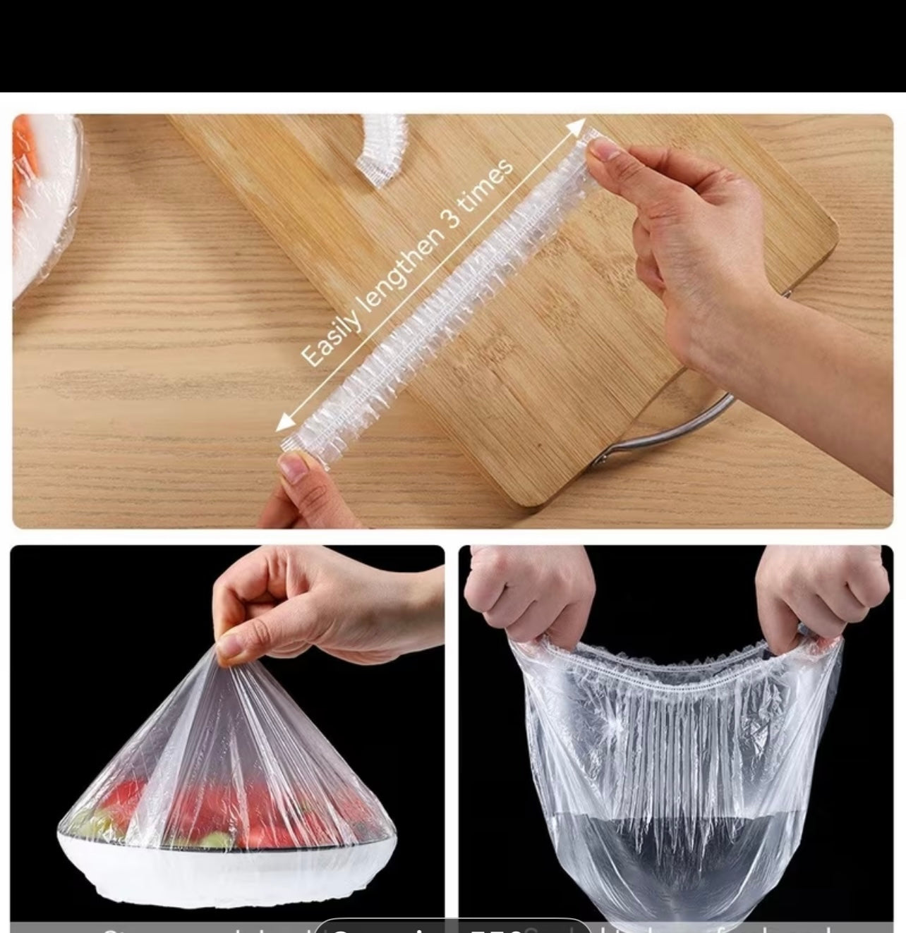 100pcs Disposable Food Cover Bags Plastic Bags For Fruit Vegetable Fresh-Keeping Food Packaging Bags Kitchen Accessories,Disposable Food-Grade Plastic Wrap Covers, Suitable for Fridge, Kitchenware & Leftovers/Fruits, Food Storage, Fridge Organization,