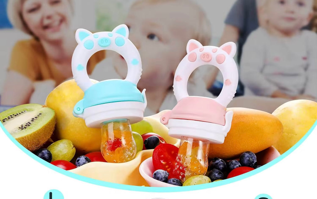 Cute Pig Newborn Baby Fresh Food Feeder Baby Food Mills Fruit Feeder Pacifier Training To Eat Fruit Grinding Stick Food Bag