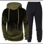 New Trendy Printed Hoodie Set for Men, Featuring a Large Size Hooded Sweatshirt Perfect for Autumn And Winter Casual Sports, Plus Size