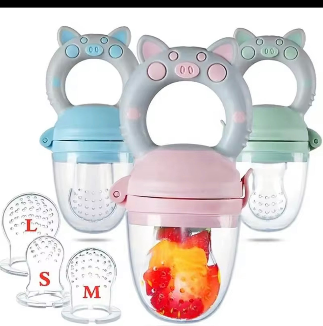 Cute Pig Newborn Baby Fresh Food Feeder Baby Food Mills Fruit Feeder Pacifier Training To Eat Fruit Grinding Stick Food Bag