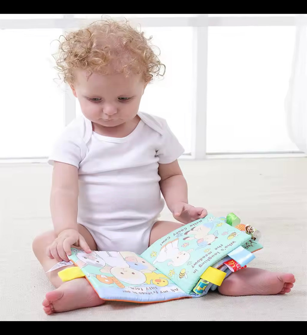Cloth Books Toys for Newborns Animal Style Monkey Dog Cloth Books Baby Learning Educational Fabric Book Kids Sensory Infant Toys
