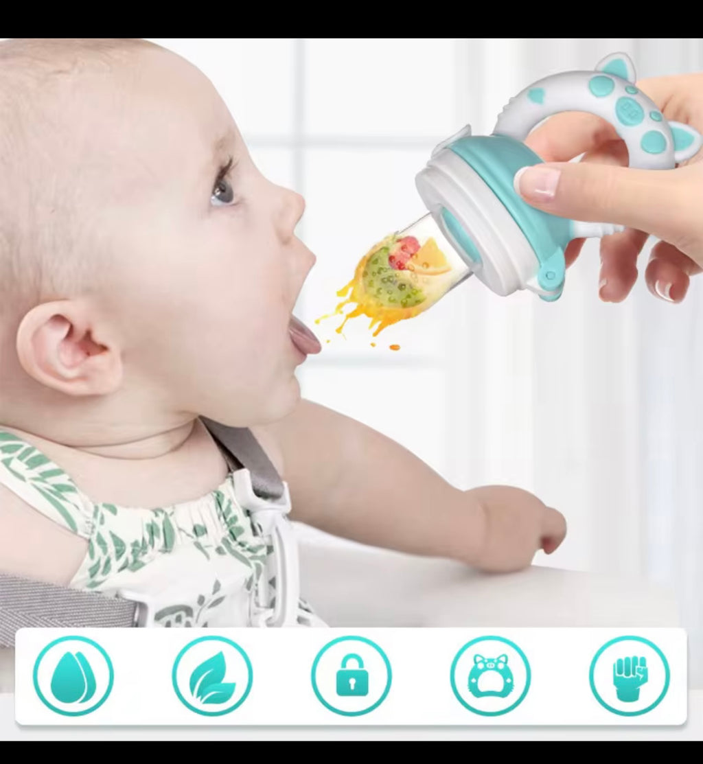 Cute Pig Newborn Baby Fresh Food Feeder Baby Food Mills Fruit Feeder Pacifier Training To Eat Fruit Grinding Stick Food Bag