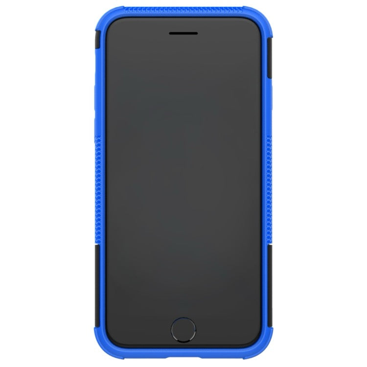 For iPhone SE 2022 / SE 2020 Tire Texture Shockproof TPU+PC Protective Case with Holder