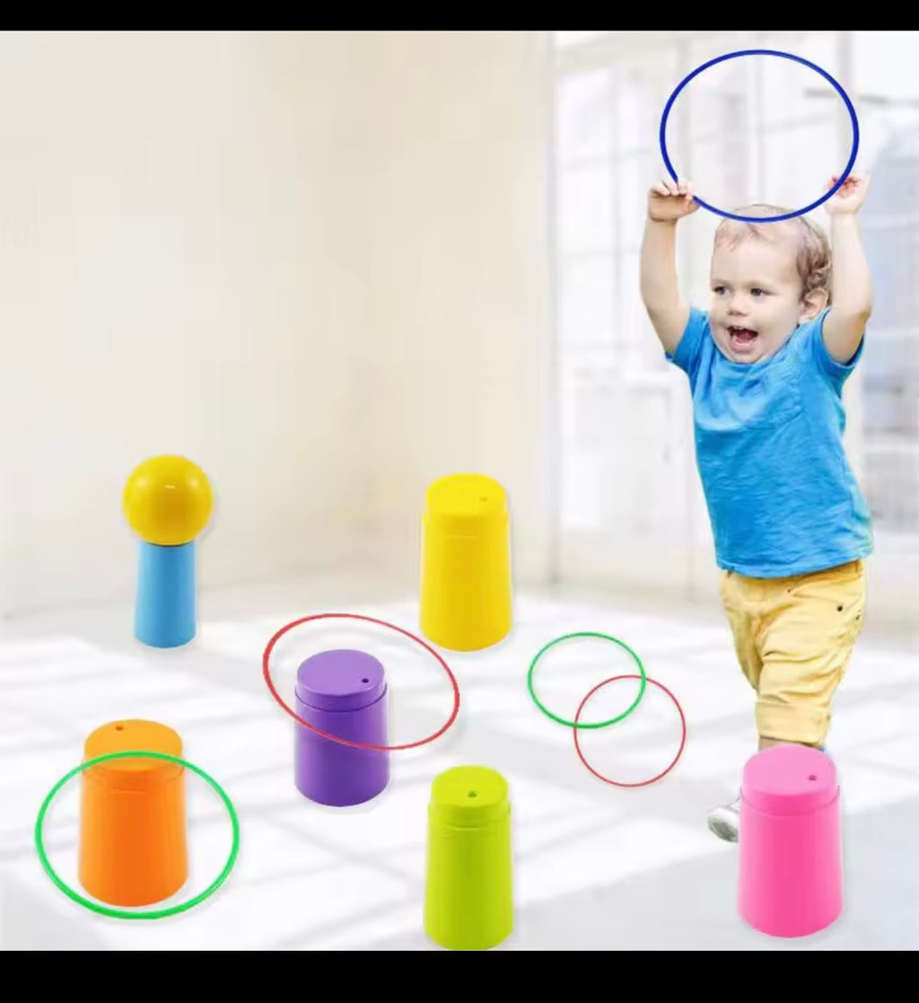 Children Outdoor Fun & Toy Sports Circle Ferrule Stacked Layers Game Parent-Child Interactive Ferrule Throwing Game Kids