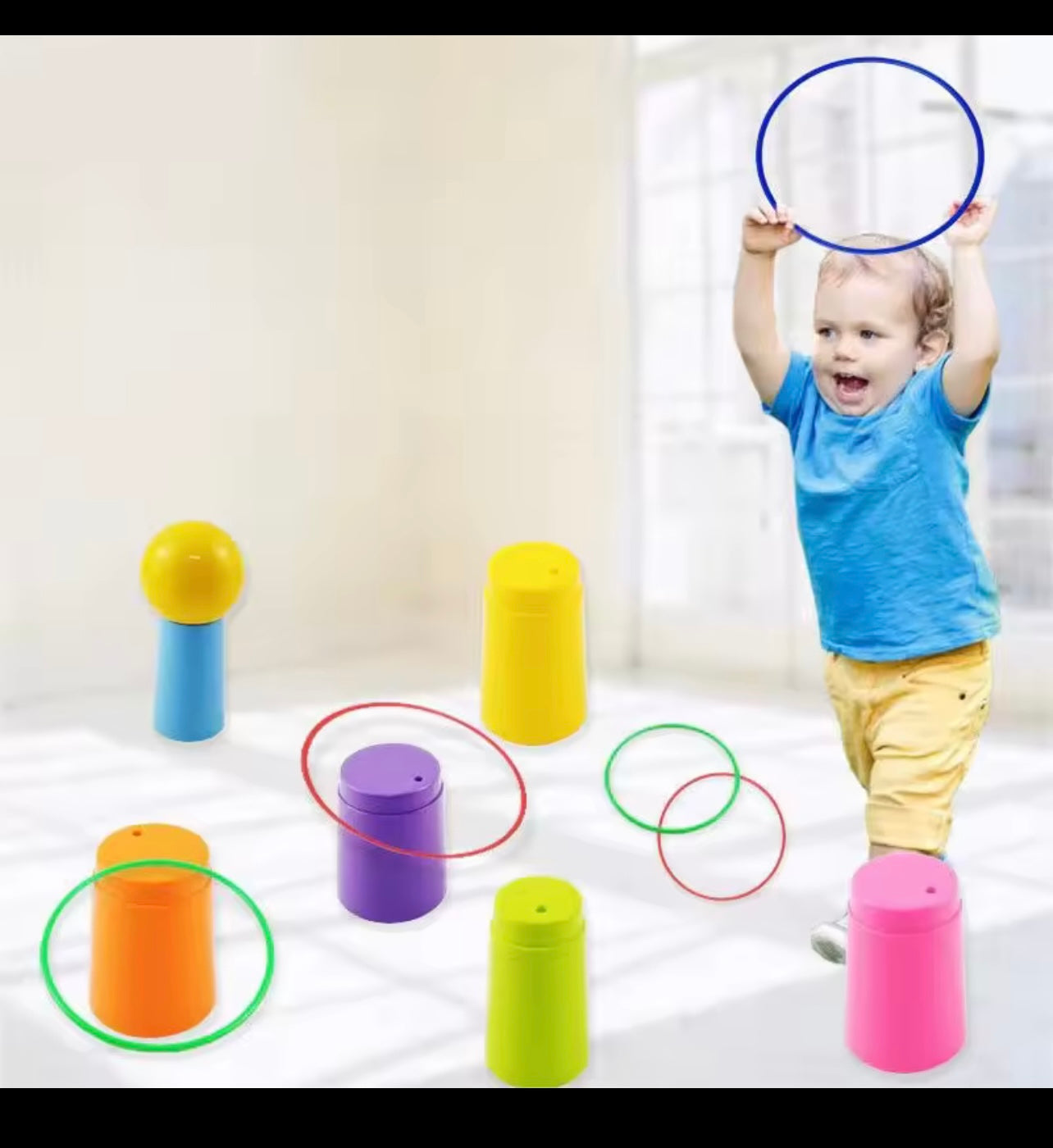 Children Outdoor Fun & Toy Sports Circle Ferrule Stacked Layers Game Parent-Child Interactive Ferrule Throwing Game Kids