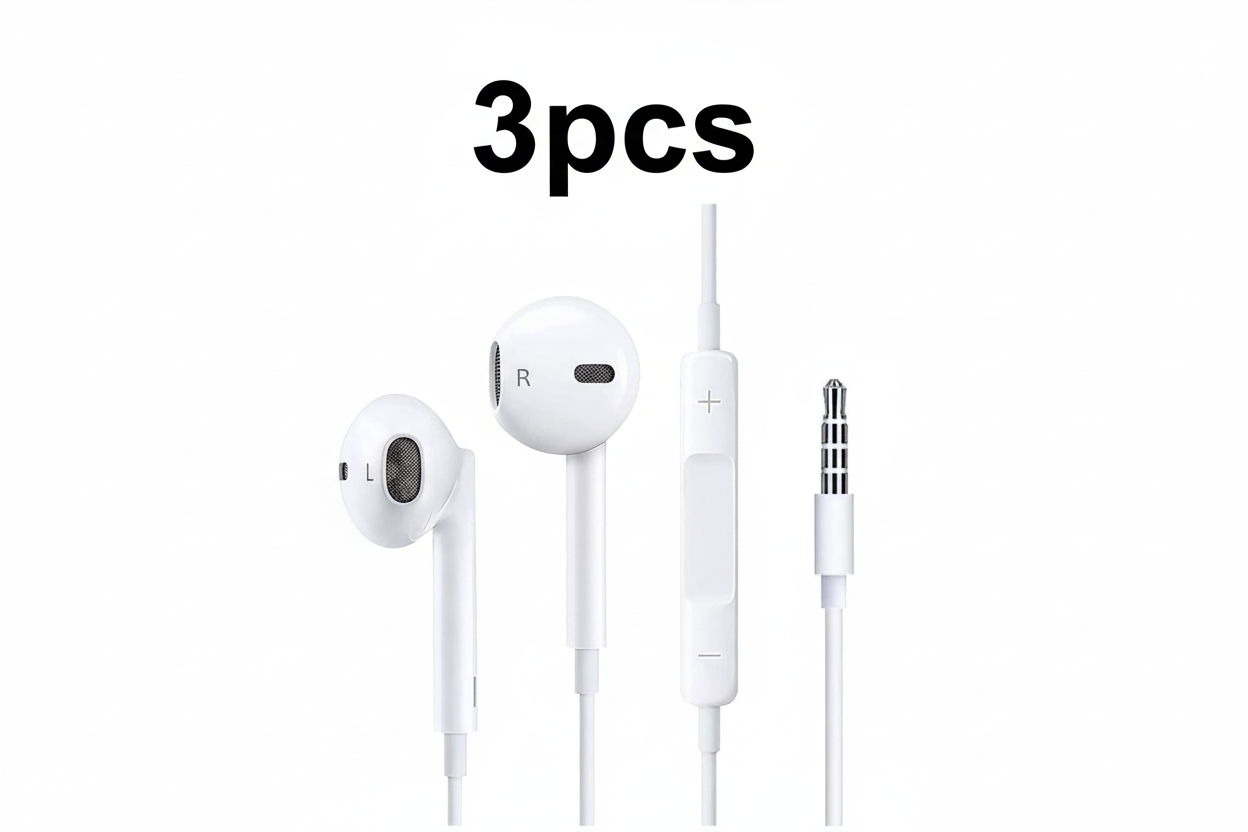 3pcs Headphones Earphones Wired for iPhone, iPad, Android, Computer, 3.5mm Jack, PC (3packs)