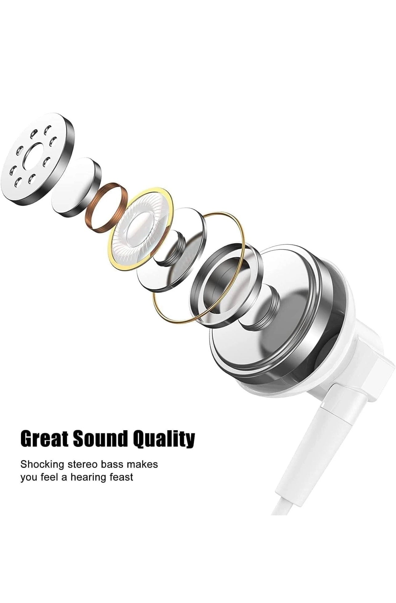 3pcs Headphones Earphones Wired for iPhone, iPad, Android, Computer, 3.5mm Jack, PC (3packs)