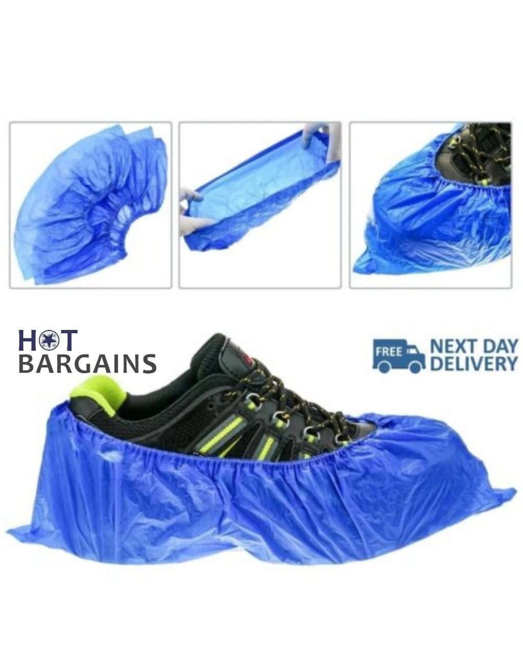 200 Pack Disposable Shoe Covers Sneaker Boot Covers White Shoe Protectors Non Slip Durable Shoe Booties Cover One Size(White)