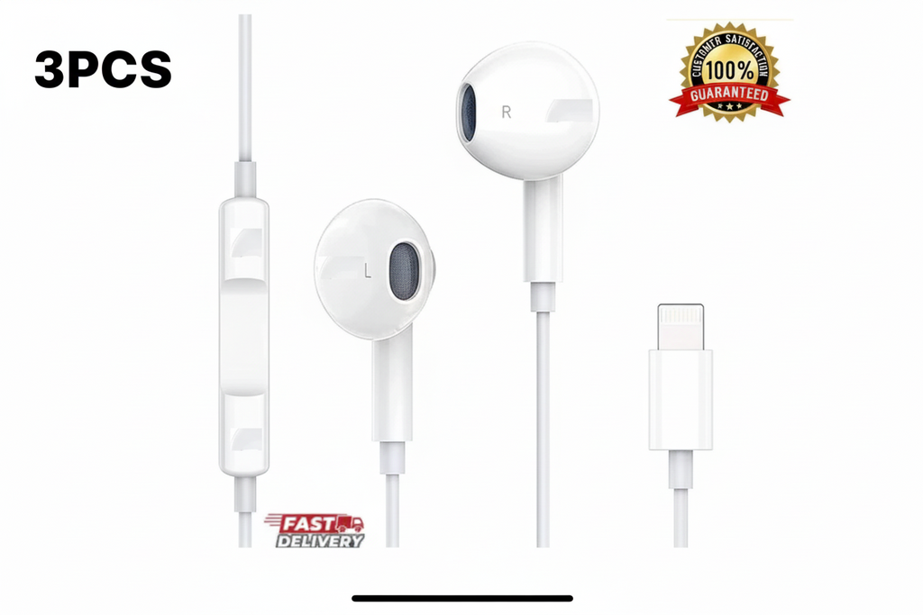 3pcs For iPhone Headphones Earbuds Wired Earphones For iPhone 14/13/12/11/X/XR/8/7/6 (3packs)