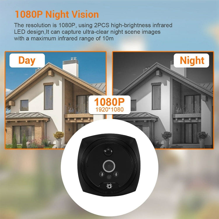 N7 4.5 inch Screen 1080P HD Night Vision Motion Detection Smart Cat Eye Video Doorbell