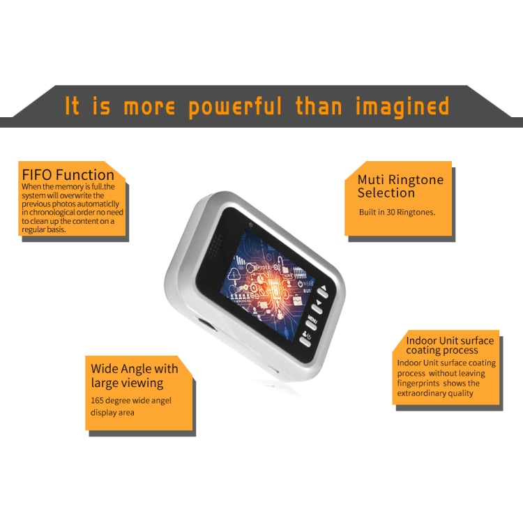 W8-S 2.4 inch Screen 2.0MP Security Camera No Disturb Peephole Viewer, Support TF Card