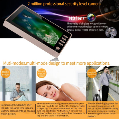 45CHD-M 4.5 inch Screen 3.0MP Security Camera No Disturb Peephole Viewer, Support TF Card / Night Vision / Video Recording / Motion Detection, 45CHD-M