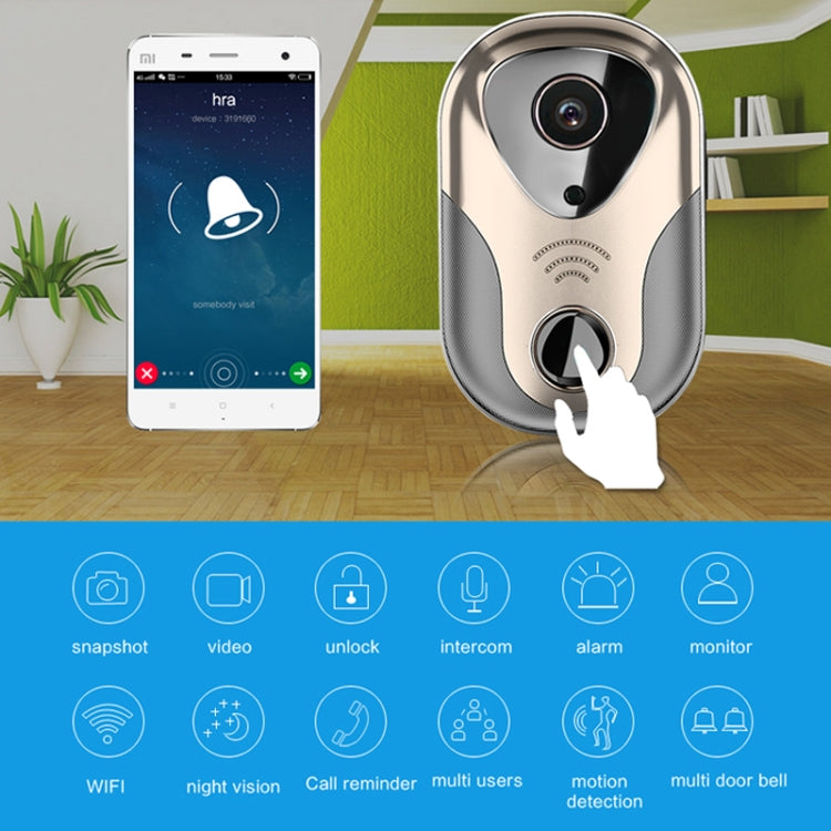 163Eye L1-NJ Smart Visual WIFI 1.3MP Network HD Intercom Doorbell , Support Micro SD Card  & Night Vision, 163Eye, 163Eye Gold