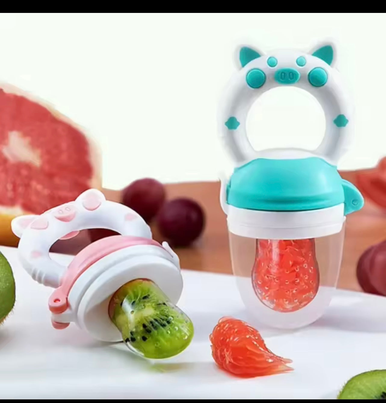 Cute Pig Newborn Baby Fresh Food Feeder Baby Food Mills Fruit Feeder Pacifier Training To Eat Fruit Grinding Stick Food Bag