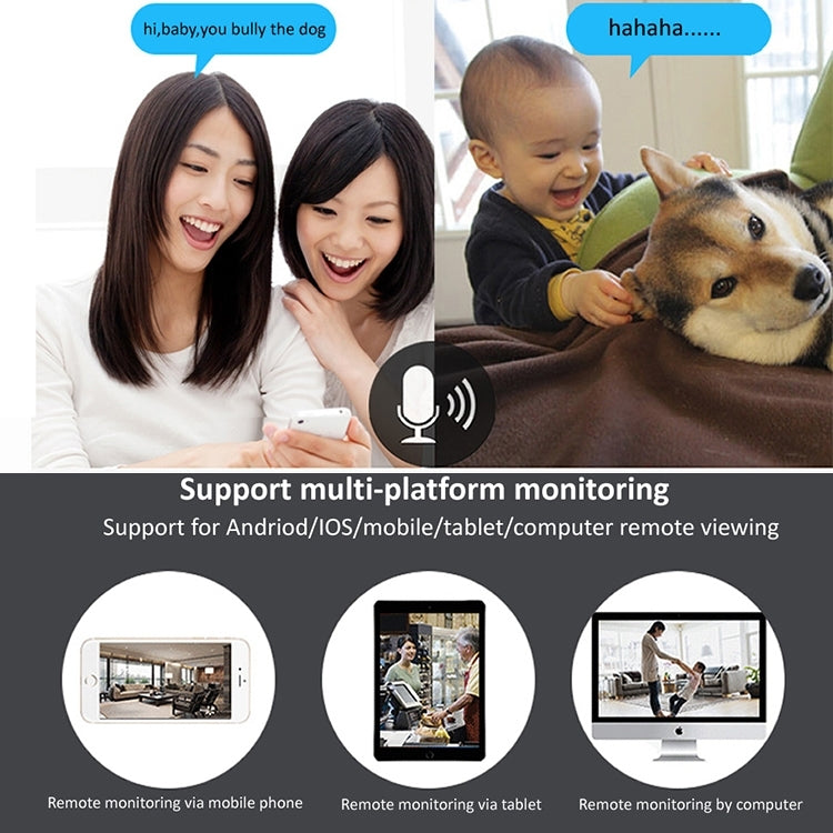 720P HD 1.0 MP Wireless IP Camera, Support Infrared Night Vision / Motion Detection / APP Control, EU Plug, 720P