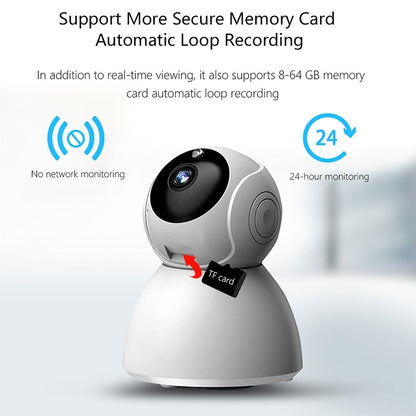 720P HD 1.0 MP Wireless IP Camera, Support Infrared Night Vision / Motion Detection / APP Control, EU Plug, 720P