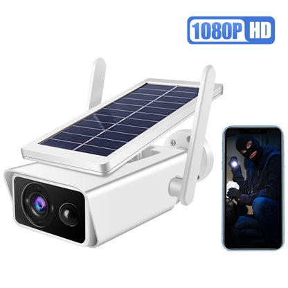 T13-2 1080P HD Solar Powered 2.4GHz WiFi Security Camera without Battery, Support Motion Detection, Night Vision, Two Way Audio, TF Card, T13-2 without Battery