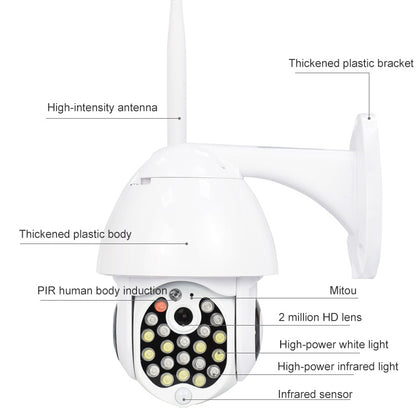 QX17 2 Million Pixels WiFi High-definition Surveillance Camera Outdoor Dome Camera, Support Night Vision & Two-way Voice & Motion Detection, QX17