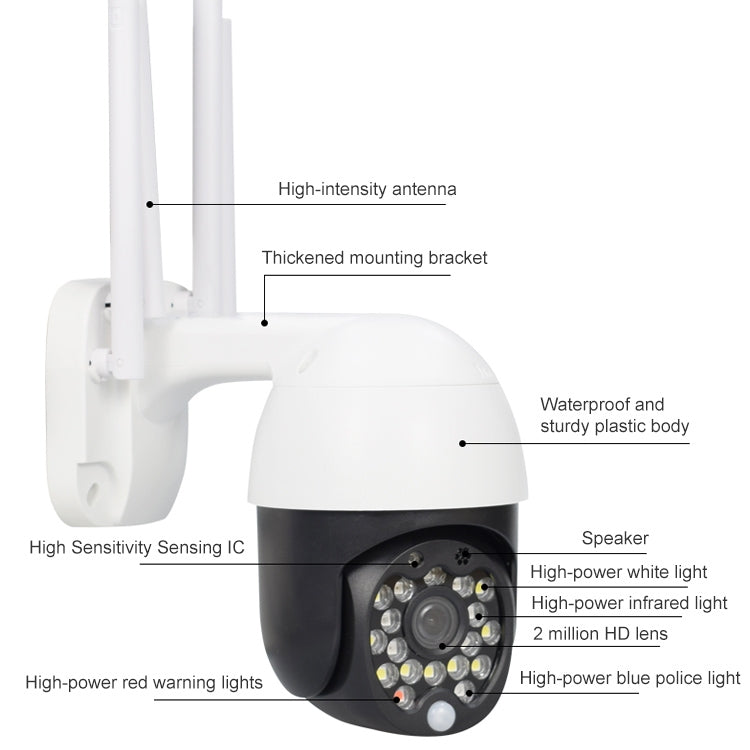 QX27 1080P WiFi High-definition Surveillance Camera Outdoor Dome Camera, Support Night Vision & Two-way Voice & Motion Detection, QX27