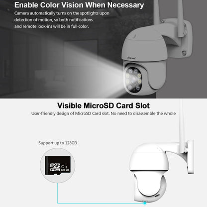 Sricam SP028 1080P HD Outdoor PTZ Camera, Support Two Way Audio / Motion Detection / Humanoid Detection / Color Night Vision / TF Card, US Plug, SP028 AU Plug, SP028 EU Plug, SP028 UK Plug, SP028 US Plug