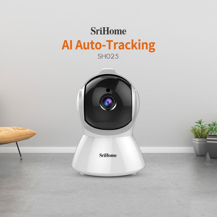 SriHome SH025 2.0 Million Pixels 1080P HD AI Auto-tracking IP Camera, Support Two Way Audio / Motion Tracking / Humanoid Detection / Night Vision / TF Card, AU Plug, SH025