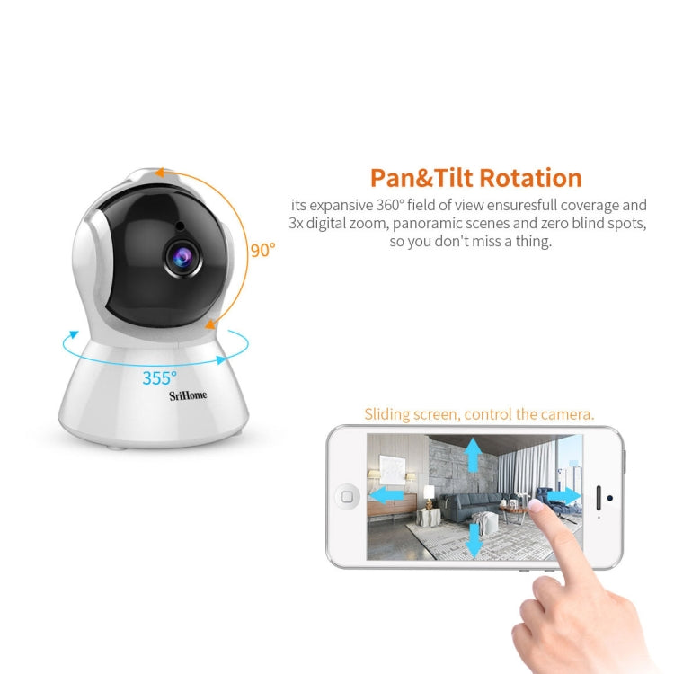 SriHome SH025 2.0 Million Pixels 1080P HD AI Auto-tracking IP Camera, Support Two Way Audio / Motion Tracking / Humanoid Detection / Night Vision / TF Card, AU Plug, SH025