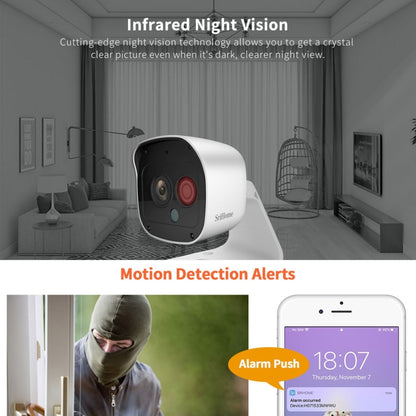 SriHome SH029 3.0 Million Pixels 1296P HD AI Camera, Support Two Way Talk / Motion Detection / Humanoid Detection / Night Vision / TF Card, AU Plug, SH029