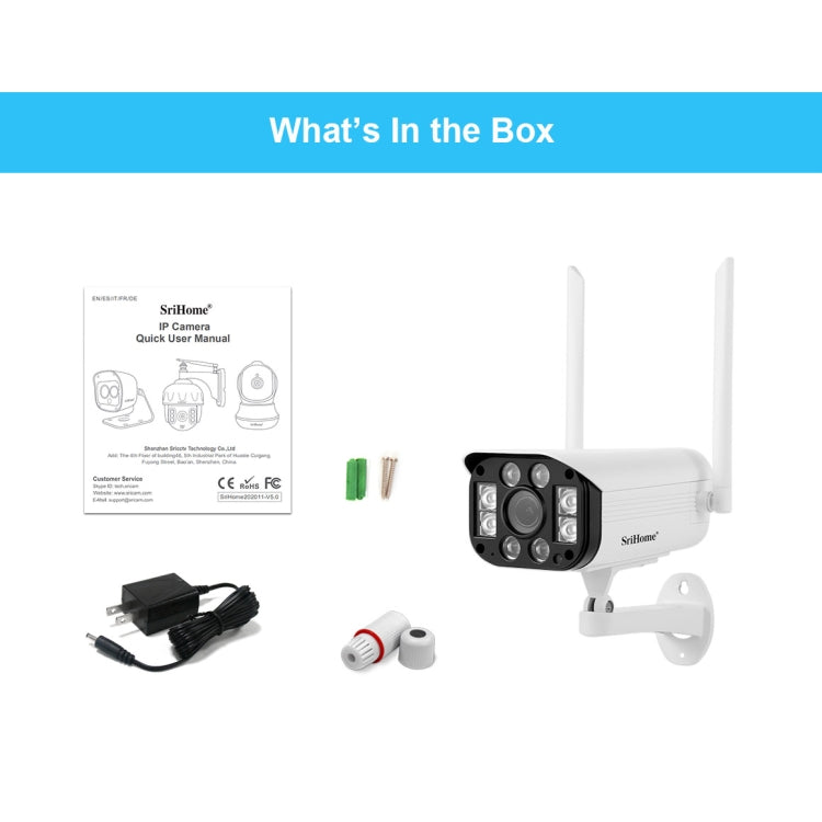 SriHome SH031 3.0 Million Pixels 1296P HD IP Camera, Support Two Way Talk / Motion Detection / Night Vision / TF Card, US Plug, SH031