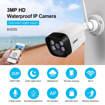 SriHome SH035 3.0 Million Pixels 1296P HD IP Camera, Support Two Way Audio / Motion Detection / Humanoid Detection / Full-color Night Vision / TF Card, AU Plug, SH035