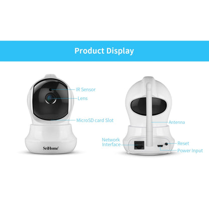 SriHome SH020 3.0 Million Pixels 1296P HD AI IP Camera, Support Two Way Talk / Auto Tracking / Humanoid Detection / Night Vision / TF Card, AU Plug, SH020