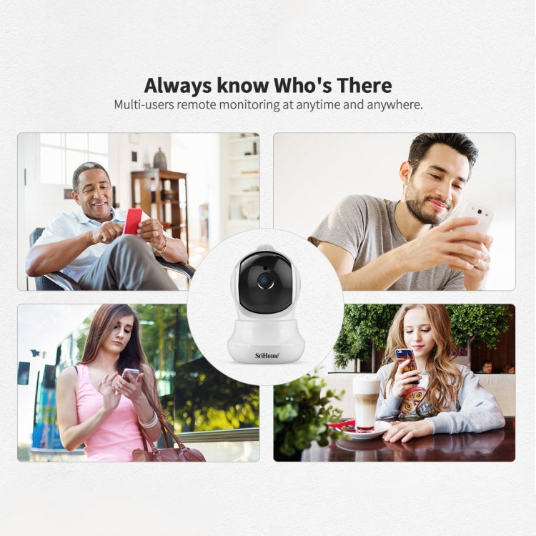 SriHome SH020 3.0 Million Pixels 1296P HD AI IP Camera, Support Two Way Talk / Auto Tracking / Humanoid Detection / Night Vision / TF Card, AU Plug, SH020