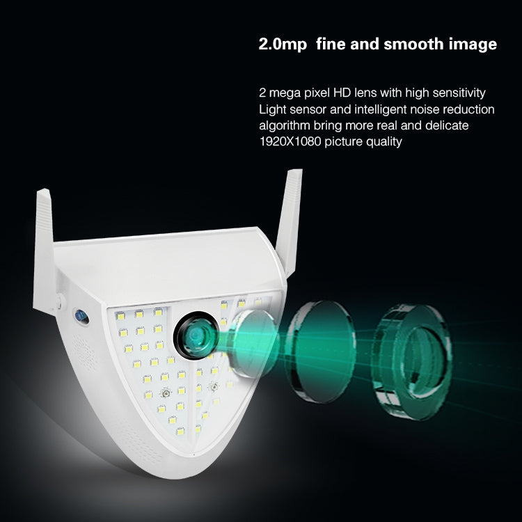 DP16 2.0 Megapixel 42 LEDs Garden Light Smart Camera, Support Motion Detection / Night Vision / Voice Intercom / TF Card, AU Plug, DP16