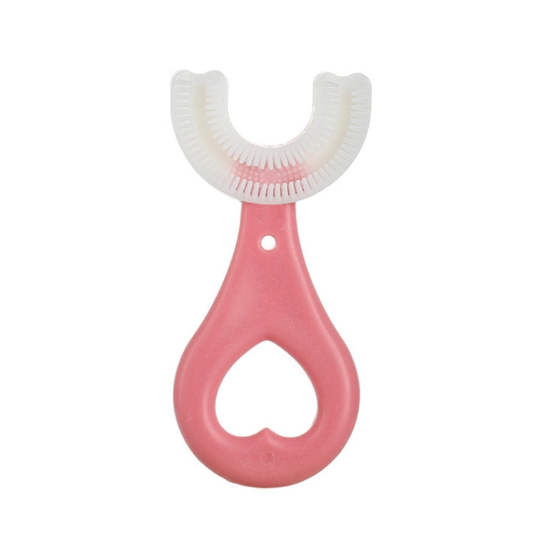 U-shaped Children Baby Hand-held Soft Toothbrush Brushing Artifact for 2-6 Years Old, Style: Heart Shape, Heart Shape