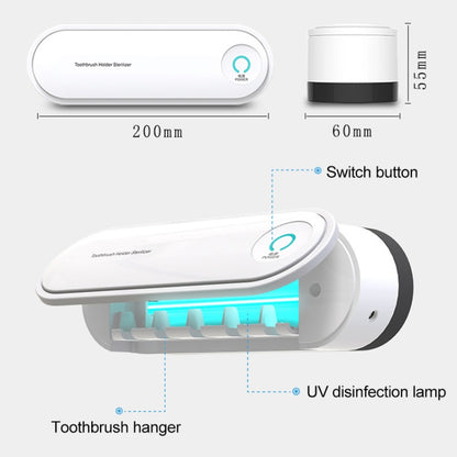 Toothbrush Dryer Bathroom Wall-mounted Toothbrush Holder, Plug-in Powered with US Plug, Dryer