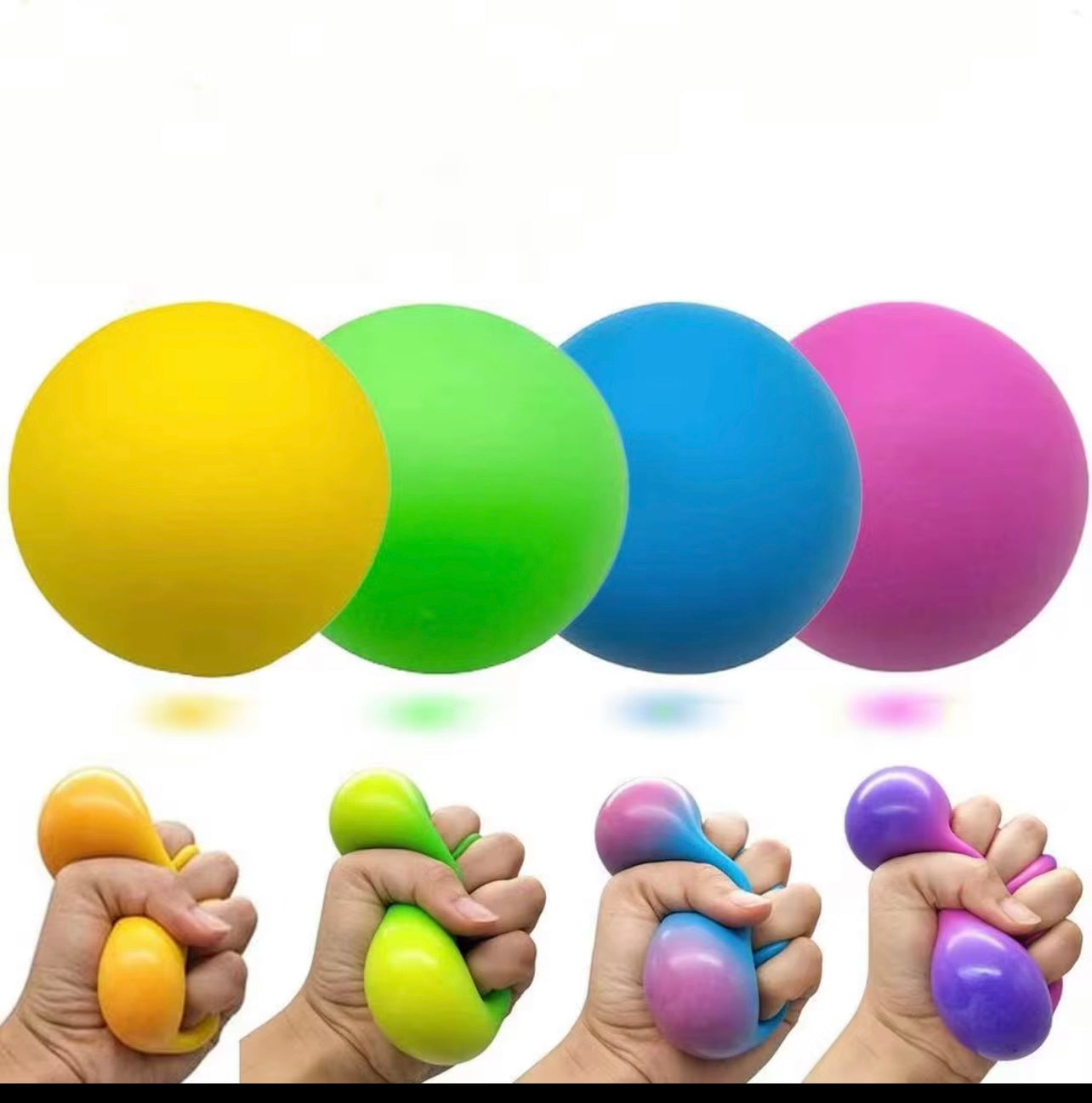 4 pcs Slow Rising Stress Balls Fidget Toys for Kids Adults Dough Squishy Balls Soft Sensory Calm Down Item for Classroom Autism ADHD