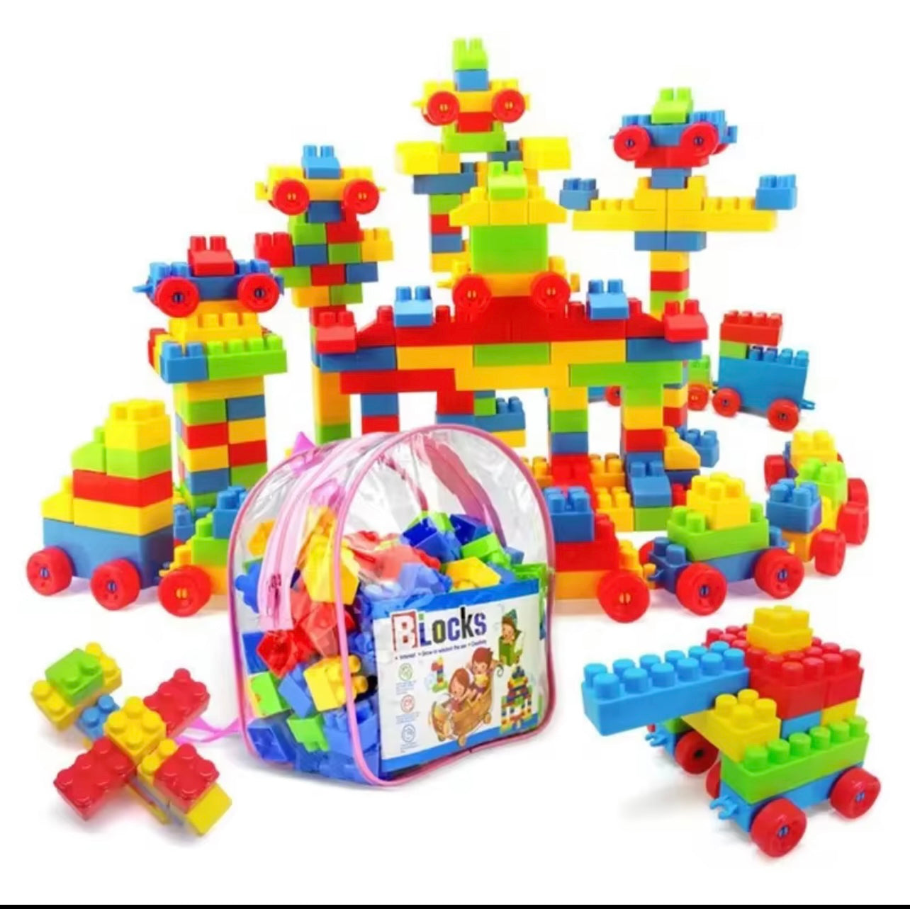 children's building block assembly toys with intellectual development using brainpower and large particle building