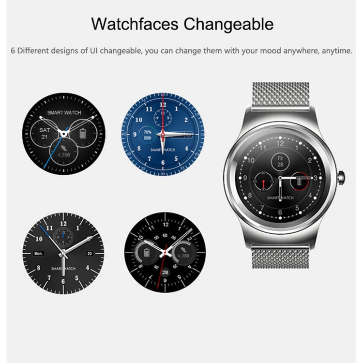 SMA-Round 1.28 inch Color Touch Screen Bluetooth Smart Watch, Waterproof, Support Voice Control / Heart Rate Monitor / Sleep Monitor / Bluetooth Camera, Compatible with Android and iOS System, SMA-Round/Orange Leather Strap, SMA-Round/Silver Leather Strap