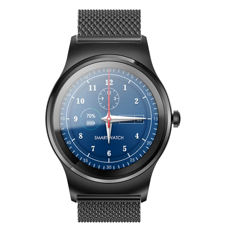 SMA-Round 1.28 inch Color Touch Screen Bluetooth Smart Watch, Waterproof, Support Voice Control / Heart Rate Monitor / Sleep Monitor / Bluetooth Camera, Compatible with Android and iOS System, SMA-Round/Orange Leather Strap, SMA-Round/Silver Leather Strap
