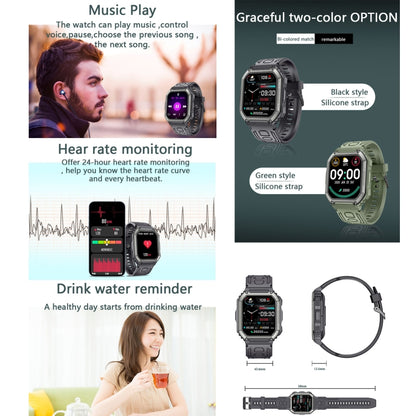 KR06 Waterproof Pedometer Sport Smart Watch, Support Heart Rate / Blood Pressure Monitoring / BT Calling