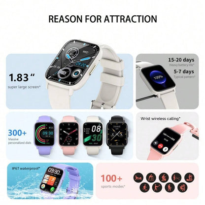 DM60 1.83 inch Waterproof Smart Watch, Support Body Temperature Monitoring / Heart Rate / Blood Oxygen / Blood Pressure Monitoring