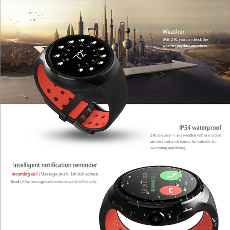 Z10 400*400 Pixel AMOLED 1.39 Inch Round Touch Screen Display Smart Watch, IP54 Waterproof, Support Pedometer / Heart Rate Monitor / GPS Navigation / Notification Remind / Call Reminder / Camera Remote Control / Calories Burned, Support Android 5.1