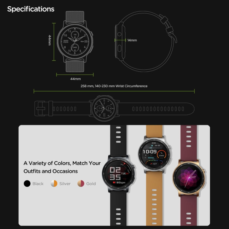 Zeblaze GTR2 1.28 inch Color Touch Screen Bluetooth 5.0 IP68 Waterproof Smart Watch, Support Sleep Monitor / Heart Rate Monitor / Blood Pressure Monitoring