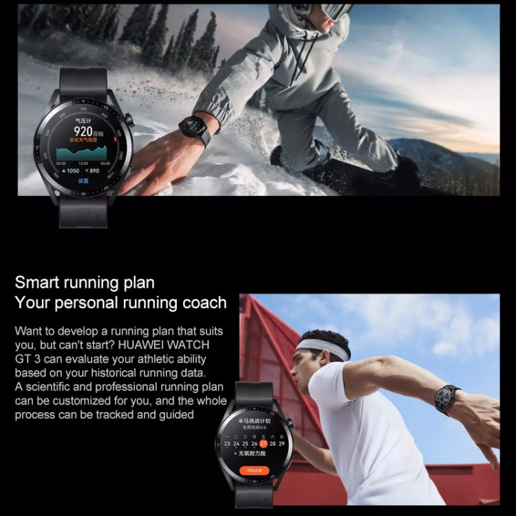 HUAWEI WATCH GT 3 Smart Watch 42mm Rubber Wristband, 1.32 inch AMOLED Screen, Support Heart Rate Monitoring / GPS / 7-days Battery Life / NFC, GT 3 42mm Black