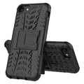 For iPhone SE 2022 / SE 2020 Tire Texture Shockproof TPU+PC Protective Case with Holder