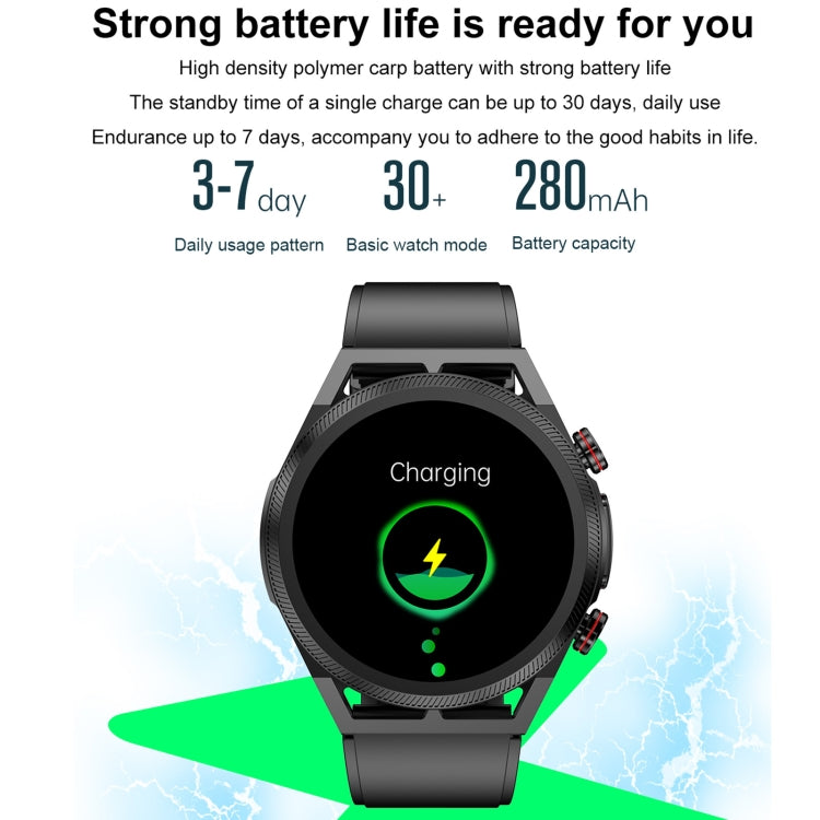 ET310 1.39 inch IPS Screen IP67 Waterproof Silicone Band Smart Watch, Support Body Temperature Monitoring / ECG, ET310