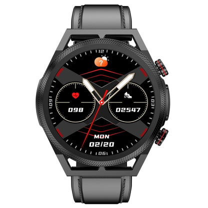 ET310 1.39 inch IPS Screen IP67 Waterproof Leather Band Smart Watch, Support Body Temperature Monitoring / ECG, ET310