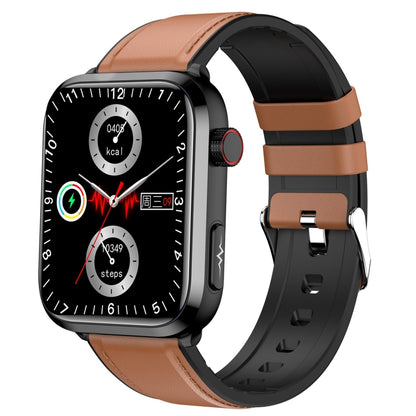 ET210 1.91 inch IPS Screen IP67 Waterproof Leather Band Smart Watch, Support Body Temperature Monitoring / ECG, ET210