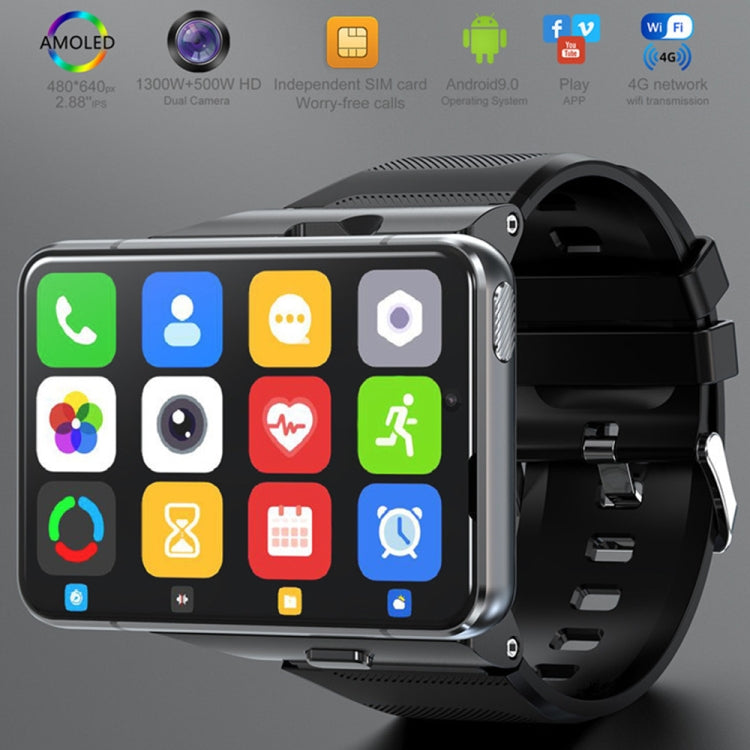 LOKMAT APPLLP Max 4G Call Smart Watch, 2.88 inch MTK6761 Quad Core, 4GB+64GB, Android  9.0, GPS, Heart Rate