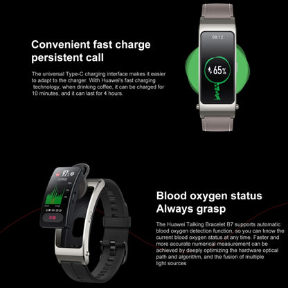 Original Huawei TalkBand B7 Smart Bracelet, 1.53 inch Screen, Support Bluetooth Call / Heart Rate / Blood Oxygen / Sleep Monitoring